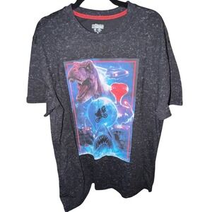 Universal Studios Movie Mashup Shirt Mens‎ XL Black l Graphic Tee Jaws ET NWOT